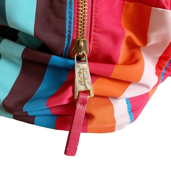 Juicy Couture Striped Fabric Purse Y2K Throwback Bag Satchel JC 90's Style - Picture 6 of 8